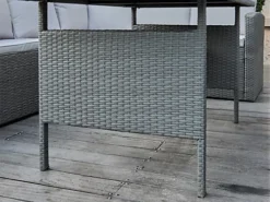 Cairo Rattan Corner Group Garden Furniture Set Outdoor Dining Table Sofa Stool Set, Grey -Outsunny Garden Zone cairo rattan corner group garden furniture set outdoor dining table sofa stool set grey5060678408176 04c MP