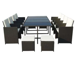 CANNES Black 12 Seater Cube Table