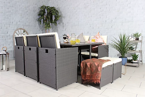 Cannes Grey 10 Seater Cube Set 4 Cannes Grey 10 Seater Cube Set - Image 4