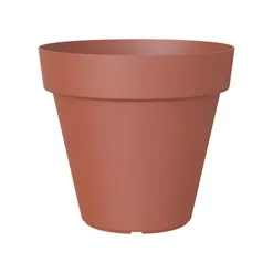 Capri Terracotta Polypropylene (PP) Plain Round Plant Pot (Dia)30cm