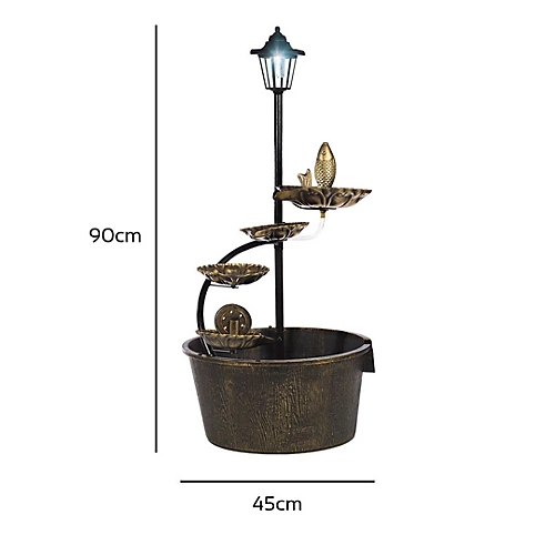 Cascading Water Feature With Lotus Leaves & Barrel 3 Cascading Water Feature With Lotus Leaves & Barrel - Image 3