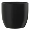 Ceramic Matt Black Indoor Plant Pot. No Drainage Holes. H12 X W13 Cm