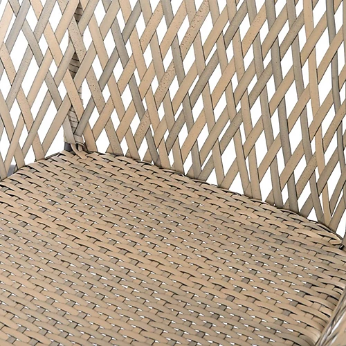 Clay Rattan Bistro Set & Coffee Table - 2 Seat Grey/Brown Patio Garden Furniture 3 Clay Rattan Bistro Set & Coffee Table - 2 Seat Grey/Brown Patio Garden Furniture - Image 3