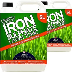 Cleenly Iron Sulphate Lawn Tonic Liquid - Transforms Lawns, Hardens Turf And Greens Grass 10L