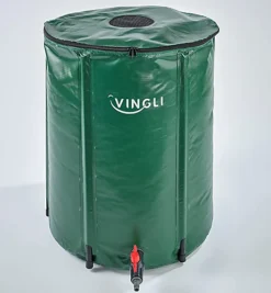 Collapsible Rain Barrel - 50 Gallon Eco Friendly Foldable Water Butt With Overflow Pipe, Leaf Guard, Tap & Valve - H68cm X 58cm -Outsunny Garden Zone collapsible rain barrel 50 gallon eco friendly foldable water butt with overflow pipe leaf guard tap valve h68cm x 58cm5053335907402 03c MP