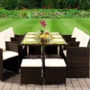 Comfy Living 11 Piece Cube Rattan Dining Set Chocolate With Cover