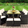 Comfy Living 11 Piece Cube Rattan Dining Set Dark Grey