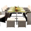 Comfy Living 13 Piece Cube Rattan Dining Set Dark Grey