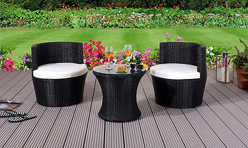 Comfy Living Bahamas Rattan Garden Set In Black 1 Comfy Living Bahamas Rattan Garden Set In Black