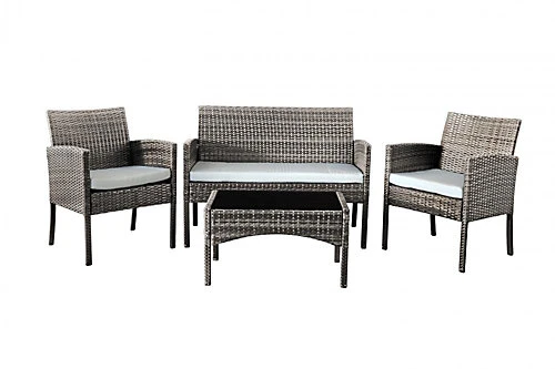 Comfy Living Economy 4 Piece Rattan Garden Set With Cover Option In Grey 1 Comfy Living Economy 4 Piece Rattan Garden Set With Cover Option In Grey