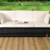 Comfy Living Rattan Storage Sun Lounger In Brown