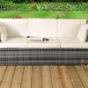 Comfy Living Rattan Storage Sun Lounger In Grey