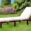 Comfy Living Rattan Sun Lounger In Brown