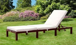 Comfy Living Rattan Sun Lounger In Brown