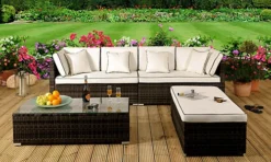 Comfy Living Tropea Rattan Garden Set In Chocolate