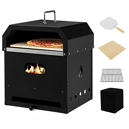 Costway 4-in-1 Outdoor Pizza Oven 2-Layer Detachable Grill Oven & Fire Pit 1 Costway 4-in-1 Outdoor Pizza Oven 2-Layer Detachable Grill Oven & Fire Pit