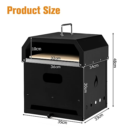 Costway 4-in-1 Outdoor Pizza Oven 2-Layer Detachable Grill Oven & Fire Pit 2 Costway 4-in-1 Outdoor Pizza Oven 2-Layer Detachable Grill Oven & Fire Pit - Image 2