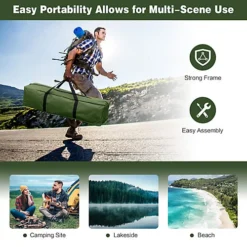 Costway 5-In-1 Single Camping Cot Tent Folding Portable Elevated Tent W/ Air Mattres 6 Costway 5-In-1 Single Camping Cot Tent Folding Portable Elevated Tent W/ Air Mattres -Outsunny Garden Zone costway 5 in 1 single camping cot tent folding portable elevated tent w air mattres6085649677312 03c MP