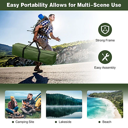 Costway 5-In-1 Single Camping Cot Tent Folding Portable Elevated Tent W/ Air Mattres 3 Costway 5-In-1 Single Camping Cot Tent Folding Portable Elevated Tent W/ Air Mattres - Image 3