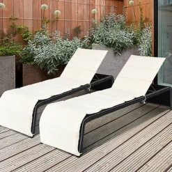 Costway 5-Position Adjustable Rattan Chair With Thick Cushion Outdoor -Outsunny Garden Zone costway 5 position adjustable rattan chair with thick cushion outdoor9984708995176 03c MP