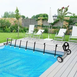 Costway 6.7 M Pool Cover Reel Set Adjustable Above Ground Pool Solar Cover Reel -Outsunny Garden Zone costway 6 7 m pool cover reel set adjustable above ground pool solar cover reel6085650708128 04c MP