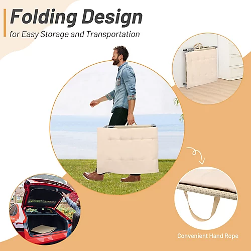 Costway Adjustable Beach Chaise Lounger Deck Chair W/ Soft Mattress & Removable Pillow 4 Costway Adjustable Beach Chaise Lounger Deck Chair W/ Soft Mattress & Removable Pillow - Image 4