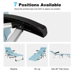 Costway Folding Chaise Lounger Outdoor Patio Lounge Chair Reclining W/ Cup Holder -Outsunny Garden Zone costway folding chaise lounger outdoor patio lounge chair reclining w cup holder6085649255022 04c MP