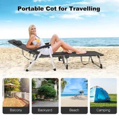 Costway Folding Chaise Lounger Outdoor Patio Reclining Lounge Chair W/ Cup Holder 6 Costway Folding Chaise Lounger Outdoor Patio Reclining Lounge Chair W/ Cup Holder -Outsunny Garden Zone costway folding chaise lounger outdoor patio reclining lounge chair w cup holder6085649234478 03c MP