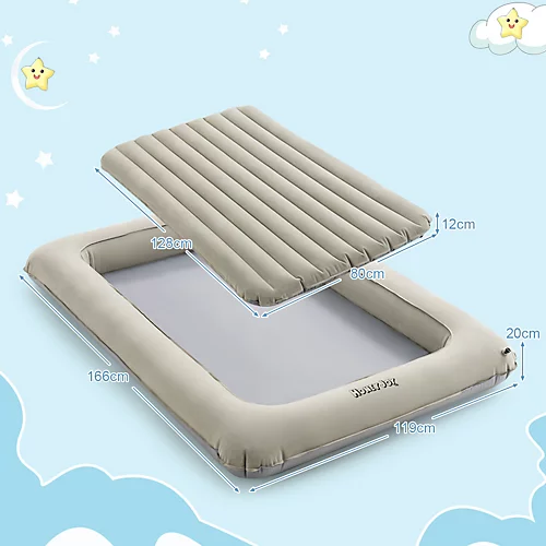 Costway Inflatable & Portable Kids Bed W/ Removable 2 Sides Mattress 2 Costway Inflatable & Portable Kids Bed W/ Removable 2 Sides Mattress - Image 2