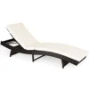 Costway Patio Rattan Chaise Lounge Chair Folding Reclining Wicker Chair