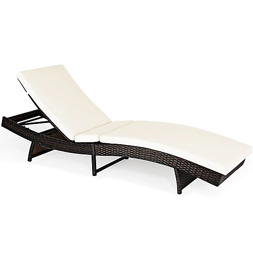 Costway Patio Rattan Chaise Lounge Chair Folding Reclining Wicker Chair 1 Costway Patio Rattan Chaise Lounge Chair Folding Reclining Wicker Chair