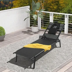 Costway Patio Tanning Lounge Chair Outdoor 5-Position Reclining Chair W/ Face Hole -Outsunny Garden Zone costway patio tanning lounge chair outdoor 5 position reclining chair w face hole6085650694346 04c MP