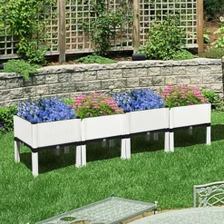 Costway Set Of 4 Raised Garden Bed Kits Elevated Flower Herb Grow Planter Box -Outsunny Garden Zone costway set of 4 raised garden bed kits elevated flower herb grow planter box6085649257248 04c MP