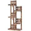 Costway Wooden Plant Stand Bonsai Shelf Free Standing W/ Multi-Layer Shelves Indoor Outdoor