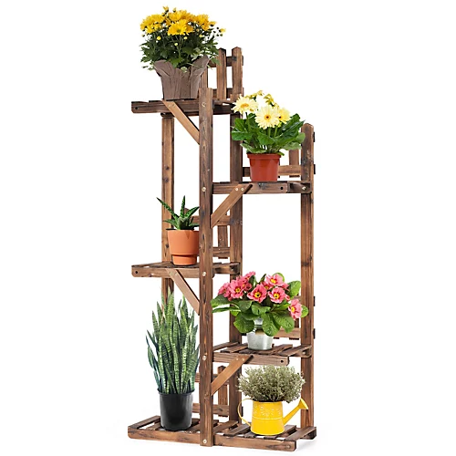 Costway Wooden Plant Stand Bonsai Shelf Free Standing W/ Multi-Layer Shelves Indoor Outdoor 2 Costway Wooden Plant Stand Bonsai Shelf Free Standing W/ Multi-Layer Shelves Indoor Outdoor - Image 2