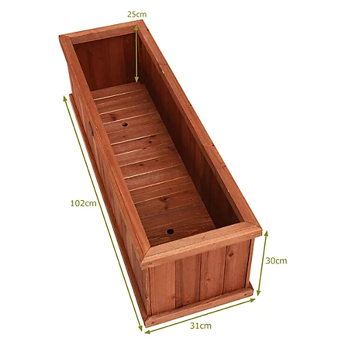 Costway Wooden Raised Garden Bed Outdoor Planter Box For Herbs Vegetables Flowers 2 Costway Wooden Raised Garden Bed Outdoor Planter Box For Herbs Vegetables Flowers - Image 2