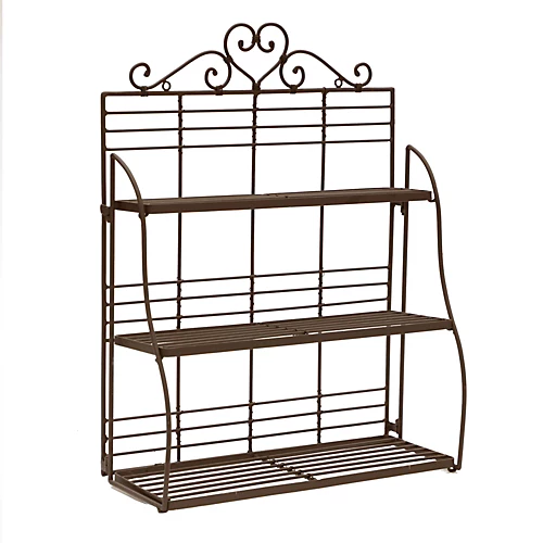 Country Style 3 Tier Kitchen Wall Storage Shelf 2 Country Style 3 Tier Kitchen Wall Storage Shelf - Image 2