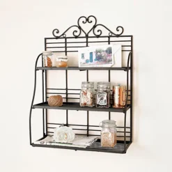Country Style 3 Tier Kitchen Wall Storage Shelf 6 Country Style 3 Tier Kitchen Wall Storage Shelf -Outsunny Garden Zone country style 3 tier kitchen wall storage shelf5060633948983 03c MP
