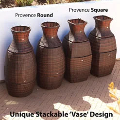 Cozy Bay Provence Rattan 2 Seater Square Tea For Two Set In Cappuccino -Outsunny Garden Zone cozy bay provence rattan 2 seater square tea for two set in cappuccino5056010140491 03c MP