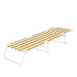 Curacao Golden Apricot Cabana Striped Sun Lounger -Outsunny Garden Zone curacao golden apricot cabana striped sun lounger5059340675855 21c