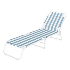 Curacao Still Water Blue Cabana Striped Sun Lounger -Outsunny Garden Zone curacao still water blue cabana striped sun lounger5059340677330 01c