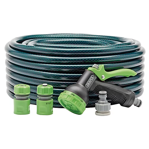 Draper Garden Hose And Spray Gun Kit, 12mm Bore, 30m 56447 1 Draper Garden Hose And Spray Gun Kit, 12mm Bore, 30m 56447