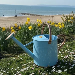 Duck Egg Blue & Copper Metal Watering Can With Rose (9 Litre) -Outsunny Garden Zone duck egg blue copper metal watering can with rose 9 litre 5060266599163 03c MP