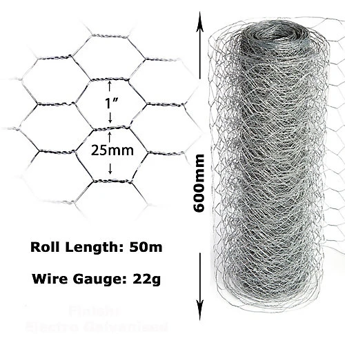 Easipet Chicken Wire Mesh Galvanised Fencing 25mm X 60cm X 50m (22g) 2 Easipet Chicken Wire Mesh Galvanised Fencing 25mm X 60cm X 50m (22g) - Image 2