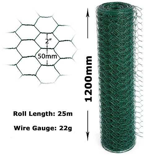 Easipet PVC Coated Green Chicken/Rabbit Wire Mesh Fencing Garden 50mm X 120cm X 25m 2 Easipet PVC Coated Green Chicken/Rabbit Wire Mesh Fencing Garden 50mm X 120cm X 25m - Image 2