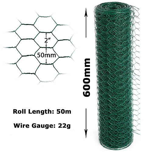 Easipet PVC Coated Green Chicken Rabbit Wire/Mesh For Aviary Fencing Garden 50mm X 60cm X 50m 2 Easipet PVC Coated Green Chicken Rabbit Wire/Mesh For Aviary Fencing Garden 50mm X 60cm X 50m - Image 2