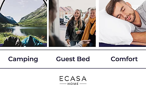 ECASA Deluxe Inflatable Mattress Double Blow Up Air Bed With Soft-touch Flocked Material 3 ECASA Deluxe Inflatable Mattress Double Blow Up Air Bed With Soft-touch Flocked Material - Image 3