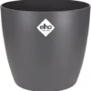 Elho Brussels Round 22cm Plastic Plant Pot In Anthracite