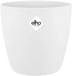 Elho Brussels Round 25cm Plastic Plant Pot In White