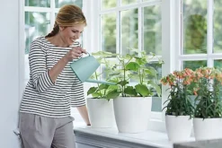 Elho Brussels Round 30cm Plastic Plant Pot In White -Outsunny Garden Zone elho brussels round 30cm plastic plant pot in white8711904072575 06c MP